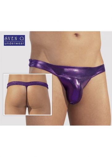 Herren String lila, metallic